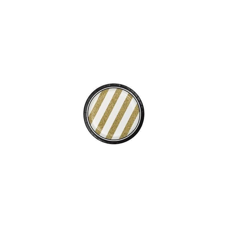 pratos 18cm black and gold