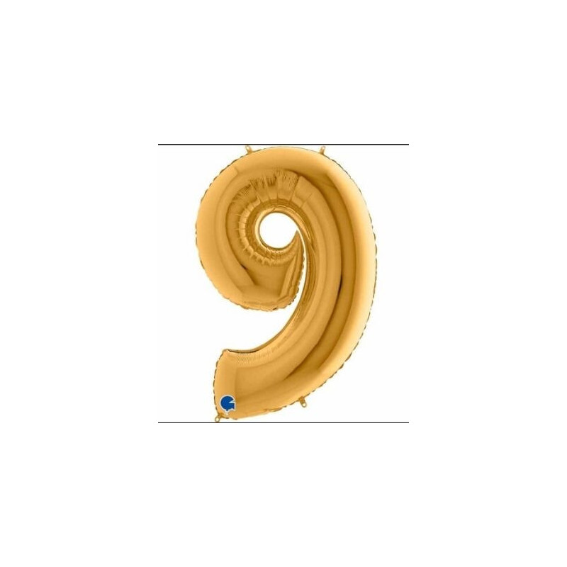 Balão Foil 40 Nº 9 Dourado