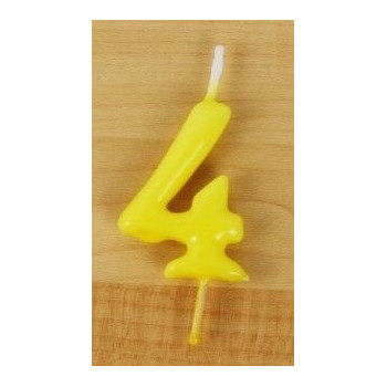 vela aniversário nº4, amarela