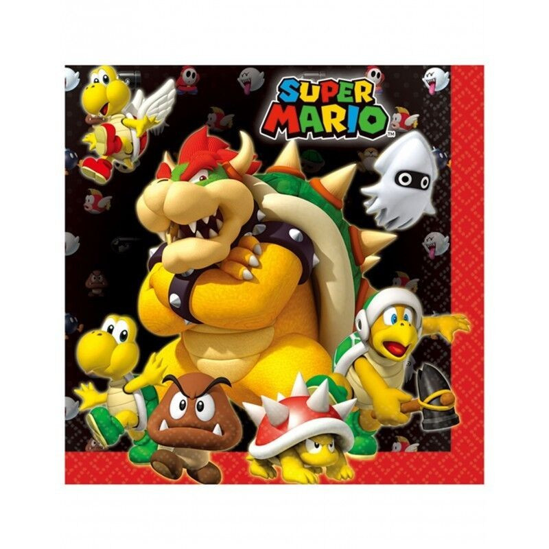 20 Guardanapos Super Mário 33x33cm