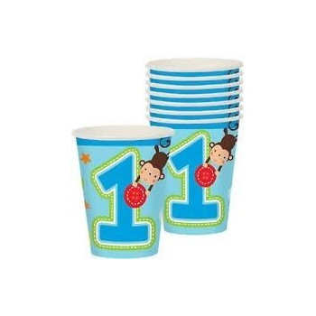 8 copos 1º aniversário menino