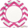 8 Pratos Chevron 22 cm rosa choc