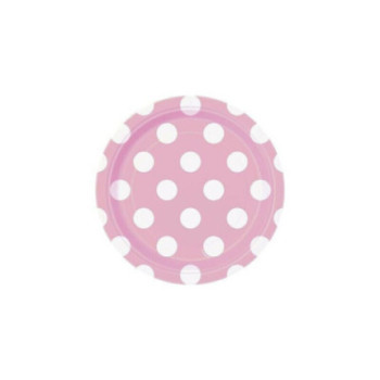 8 Pratos 17.1 cm bolas rosa claro