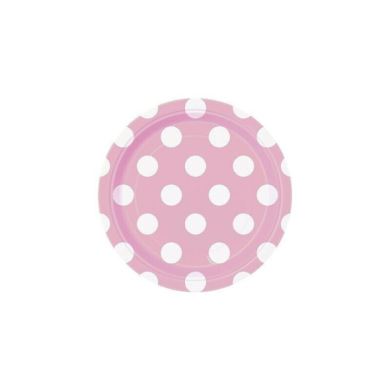 8 Pratos 17.1 cm bolas rosa claro