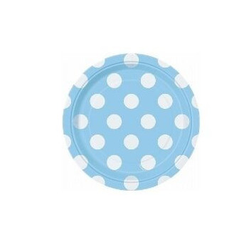 8 Pratos 17.1 cm bolas azul claro