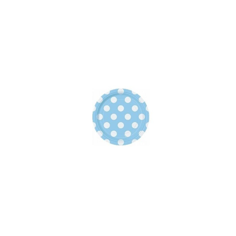 8 Pratos 17.1 cm bolas azul claro