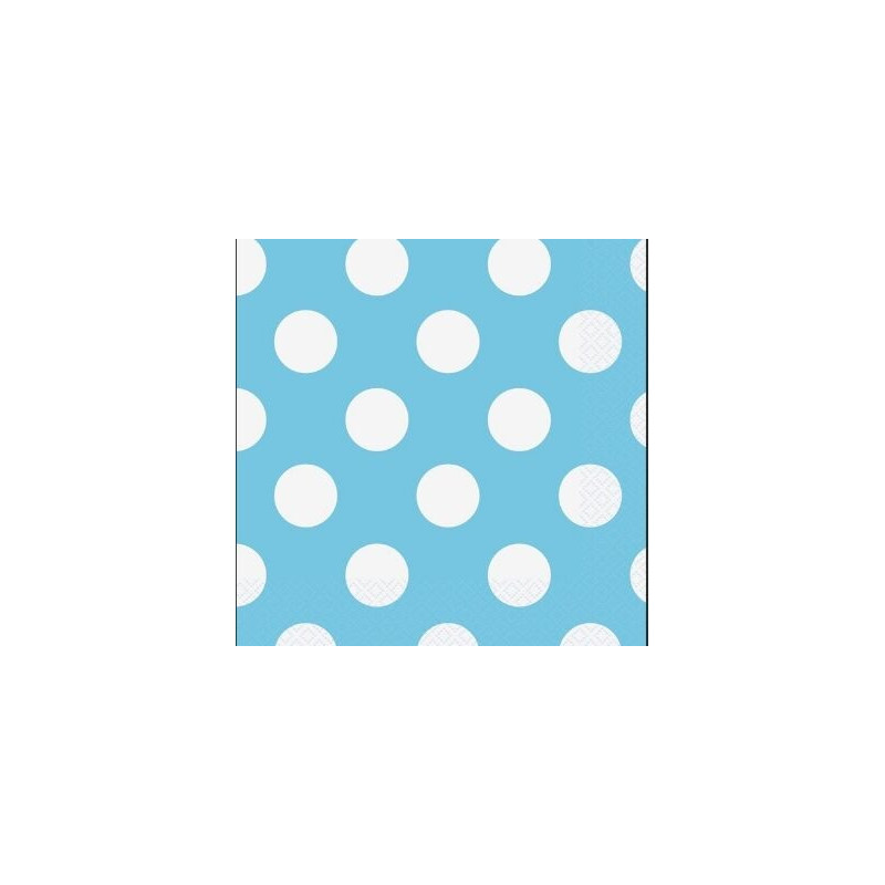 16 guardanapos bolas azul claro