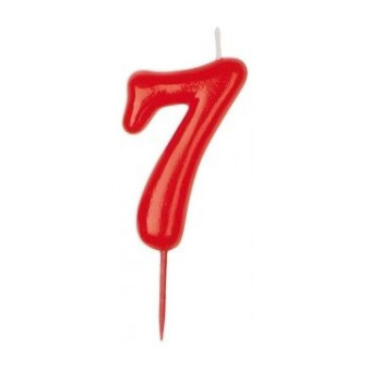 Velas c/ numero vermelhas 7