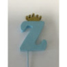 Letra esferovite 10 cm Z azul coroa ouro