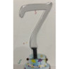 Nº 7 prateado acrilico