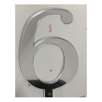 Nº 6 prateado acrilico