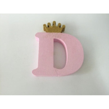 Letra D 18 cm Esferovite com Coroa Ouro