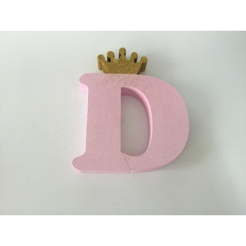 Letra D 18 cm Esferovite com Coroa Ouro