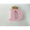 Letra D 18 cm Esferovite com Coroa Ouro