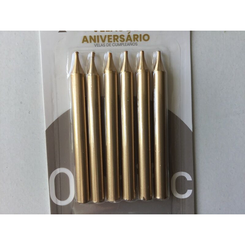 6 velas douradas