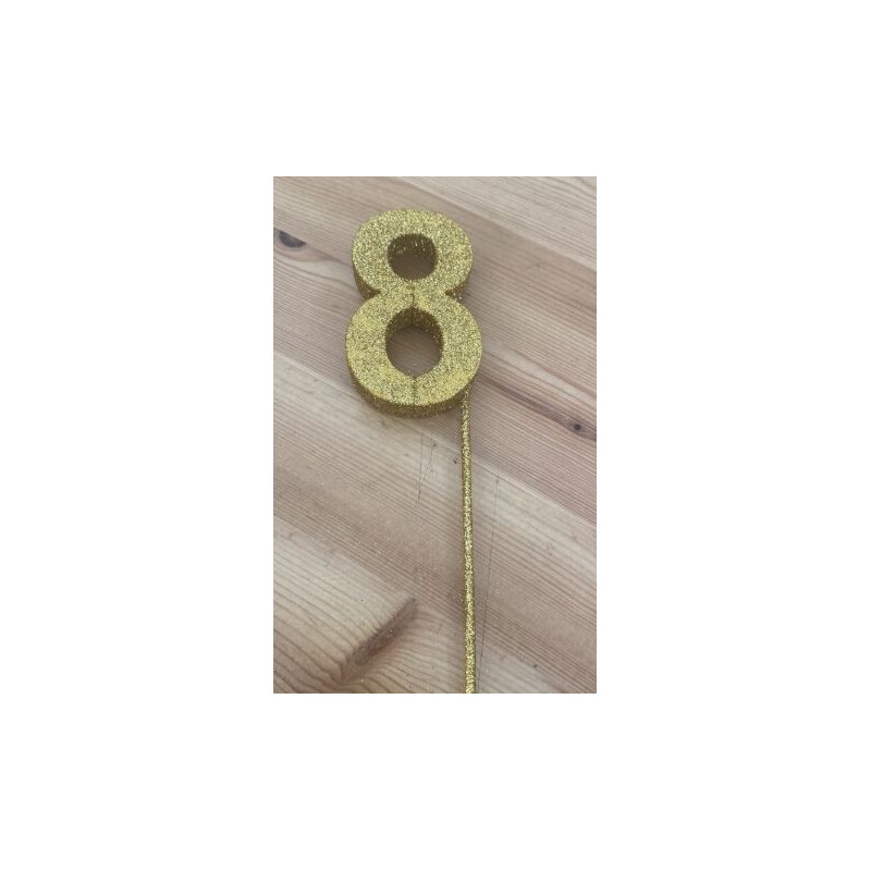 Número 8 eferovite ouro 8cm