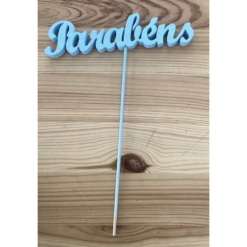 Palavra Parabens Pequeno Esferovite Azul