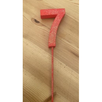 Número 7 esferovite vermelho 8 cm