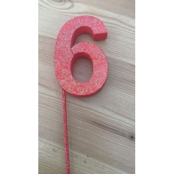 Número 6 esferovite vermelho 8 cm