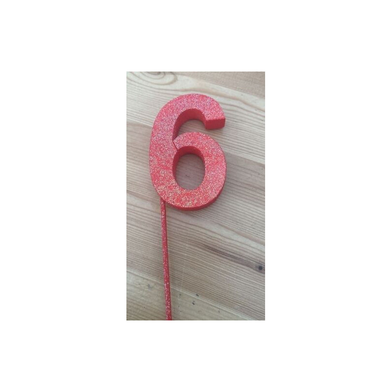 Número 6 esferovite vermelho 8 cm