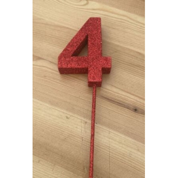 Número 4 esferovite vermelho 8 cm