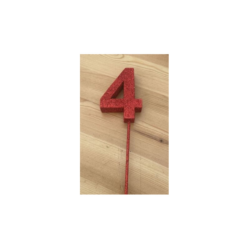 Número 4 esferovite vermelho 8 cm
