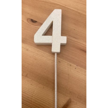 Número 4 esferovite branco 8 cm