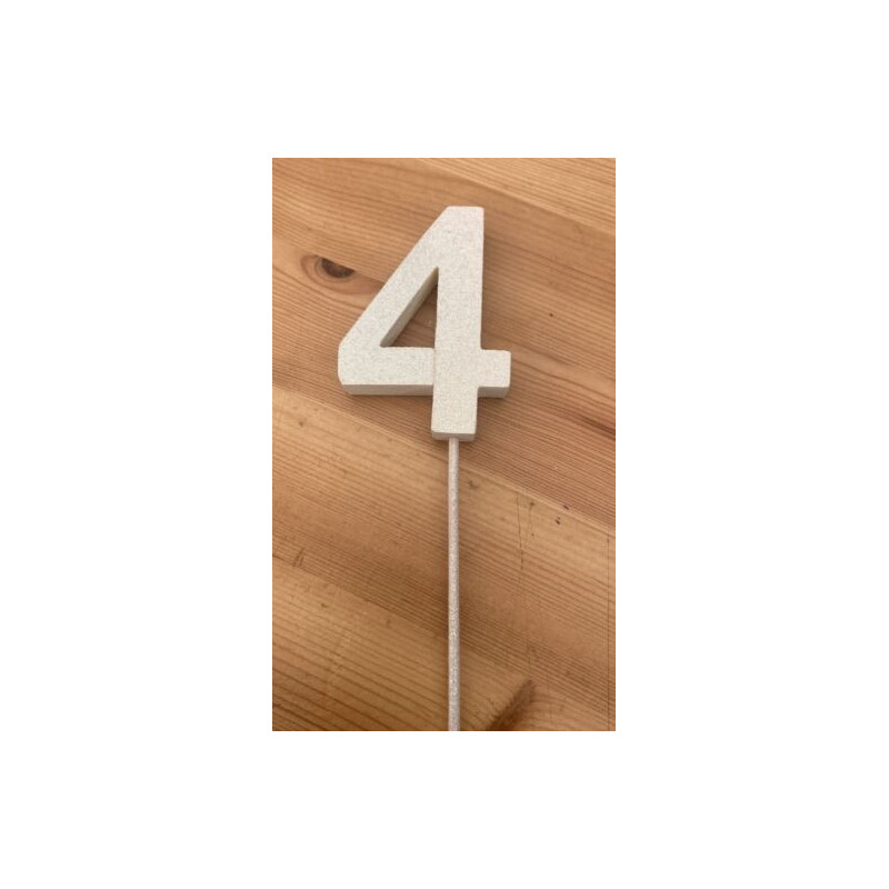 Número 4 esferovite branco 8 cm