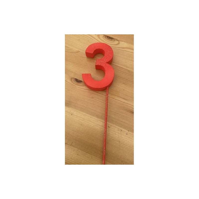 Número 3 esferovite vermelho 8 cm