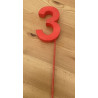 Número 3 esferovite vermelho 8 cm