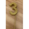 Número 3 esferovite ouro 8cm