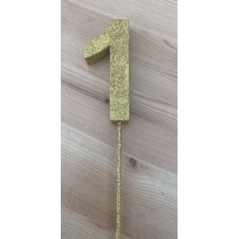 Número 1 esferovite ouro 8 cm