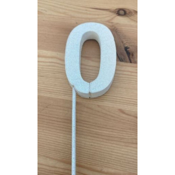 Número 0 esferovite branco 8 cm