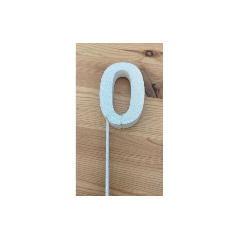 Número 0 esferovite branco 8 cm