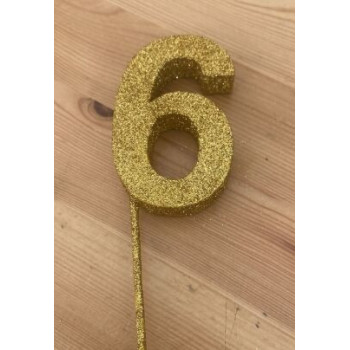 Número 6 esferovite ouro 8 cm