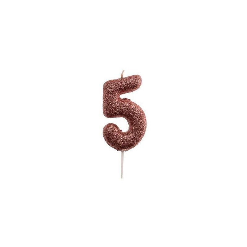 Vela Rose Gold Purpurina Nº 5