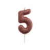 Vela Rose Gold Purpurina Nº 5