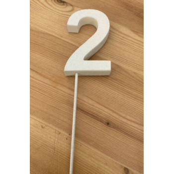 Núimero 2 esferovite branco 8 cm