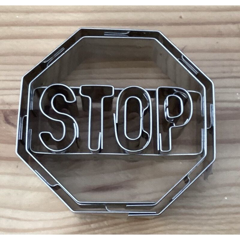 Cortador em metal, sinal stop, 5cm