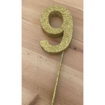 Número 9 esferovite ouro 8cm