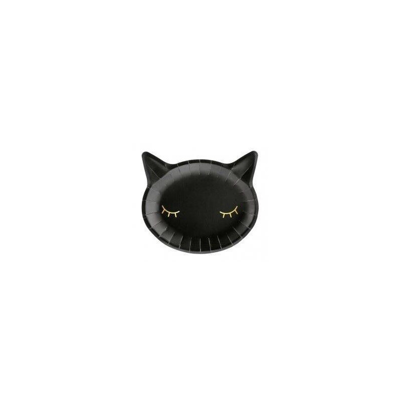 6 pratos cat black 22x20cm