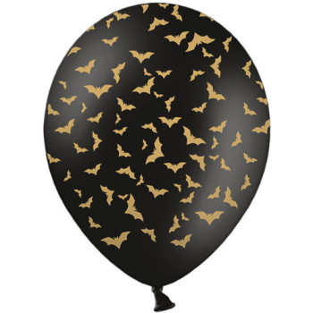 6 balões látex bats preto 30 cm