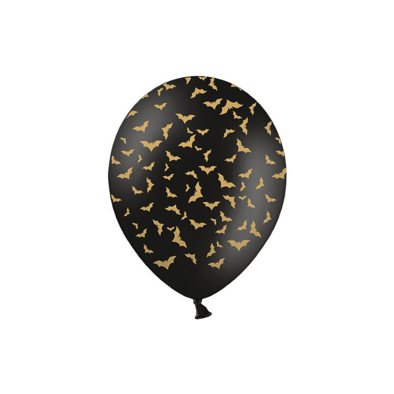 6 balões látex bats preto 30 cm