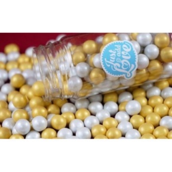 Pérolas Chocolate ouro e pérola 65gr