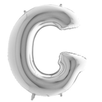 Balão Grabo letra G prata 102cm