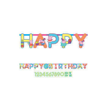 Add an age jumbo letter banner peppa pig