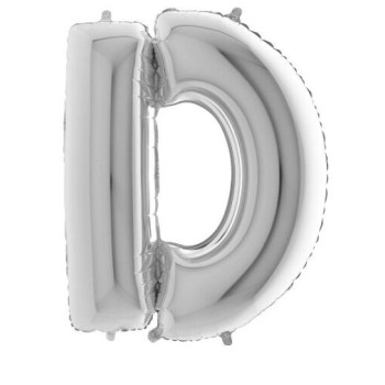 Balão foil letra D prata 40”