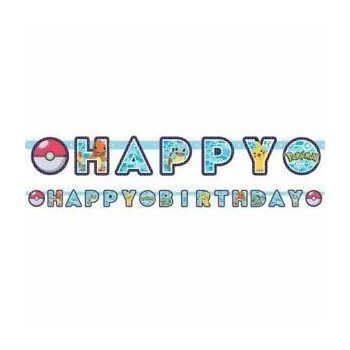 Banner Happy Birthday Pokémon 2,18mx12cm