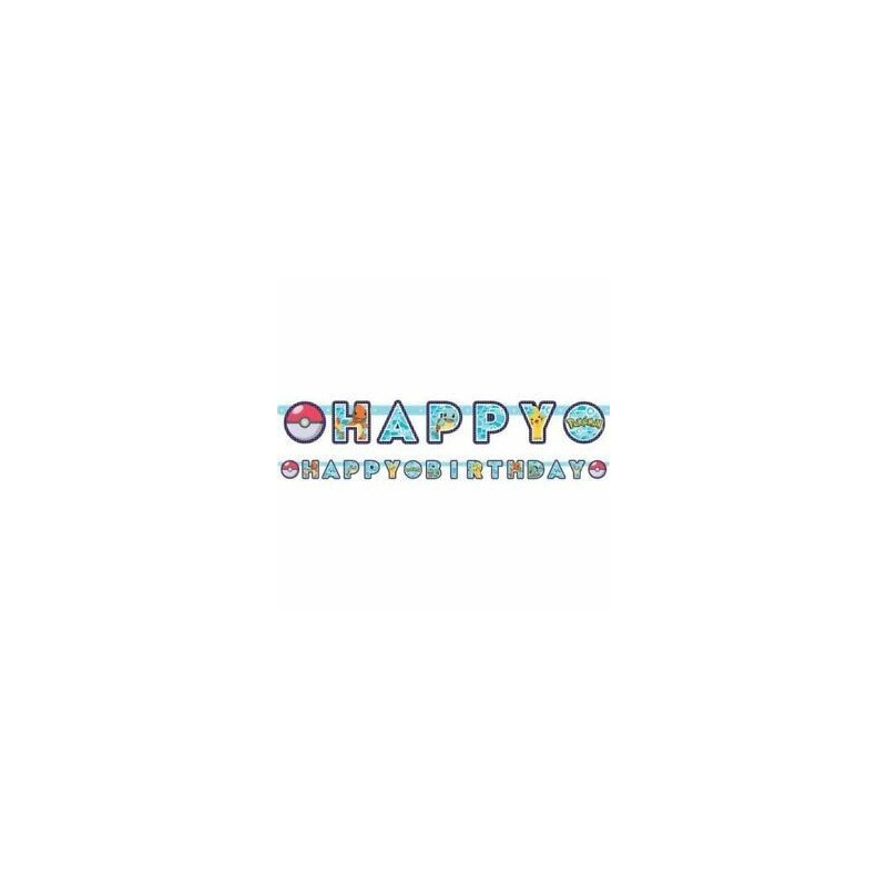 Banner Happy Birthday Pokémon 2,18mx12cm