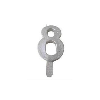 Vela N 8 13cm Prateado